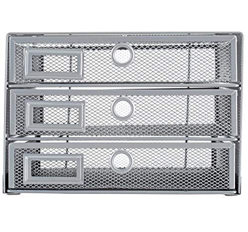 Annova Desk Organizer Wire Mesh 3 Tier Sliding Drawers Paper Sorter/Multifunctional/Premium Solid