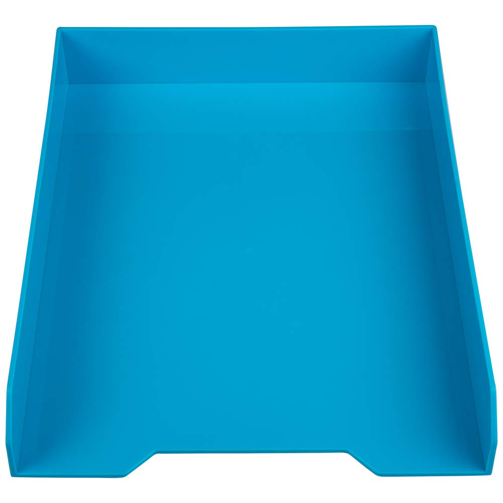 JAM PAPER Stackable Paper Trays - Blue - Desktop Document, Letter, & File Organizer Tray - Sold