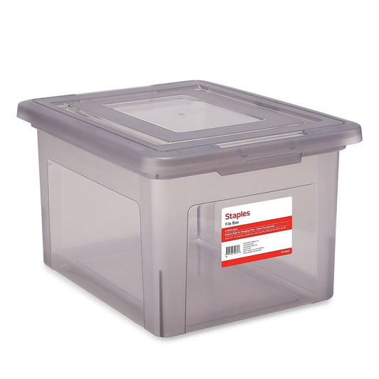 Staples Hanging File Folder Box, Storage Bin Organizer, Snap Lid