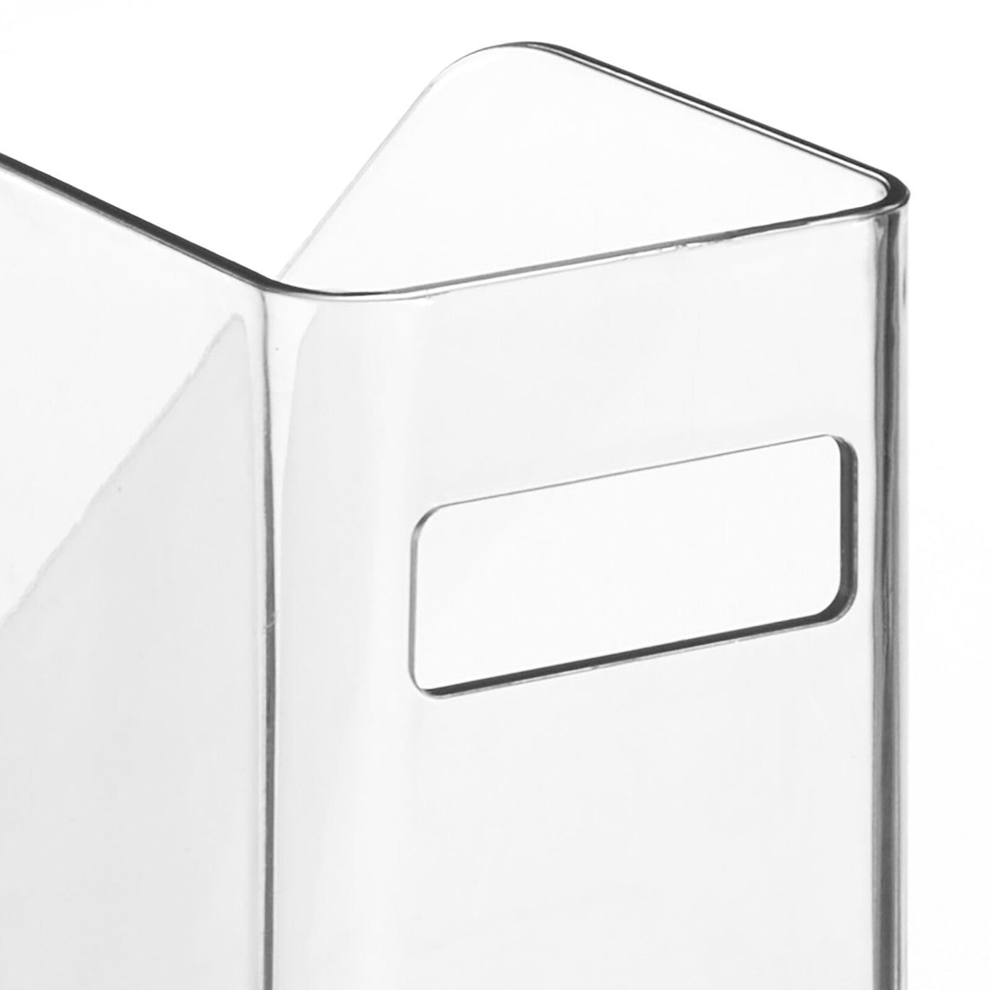 mDesign Plastic Slim Vertical File Folder Storage Organizer Bin with Handle - Hold Notebooks