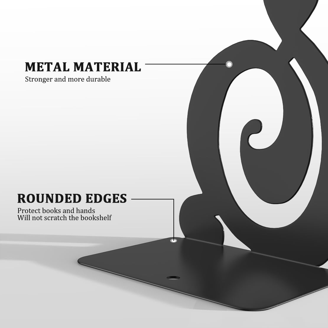 Book Ends,Black 8 Pair Metal BookEnds Heavy Duty bookend (Black 8 Pair)
