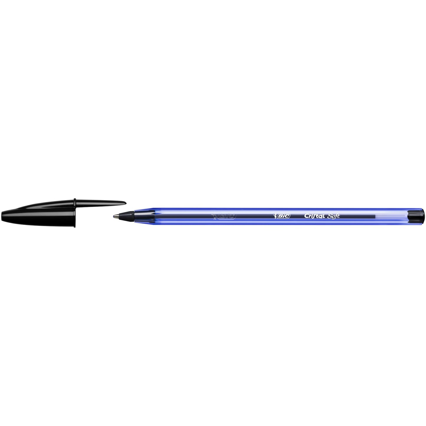 BIC 921263 Cristal Soft Ballpoint Pens Non-Retractable Black Box of 50