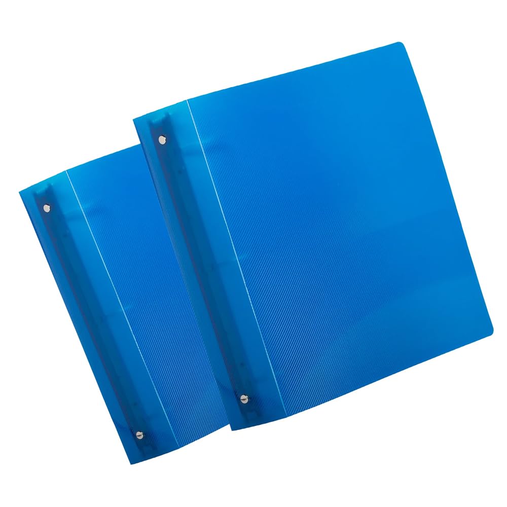 JAM PAPER Plastic 2 inch Binders - Blue 3 Ring Binders - 2/Pack