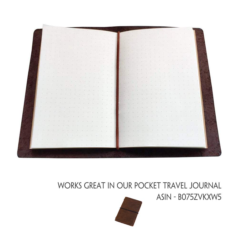 Dotted Notebook Journal, Pocket 3.5 x 5.5 Memo Book - Thick Dot Grid Paper - Total 192 Sheets / 384