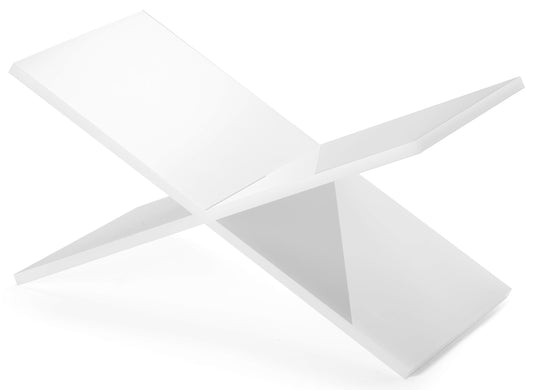Red Co. Glossy White Acrylic Book Holder 2 Piece Reading Stand for Open and Closed Books
