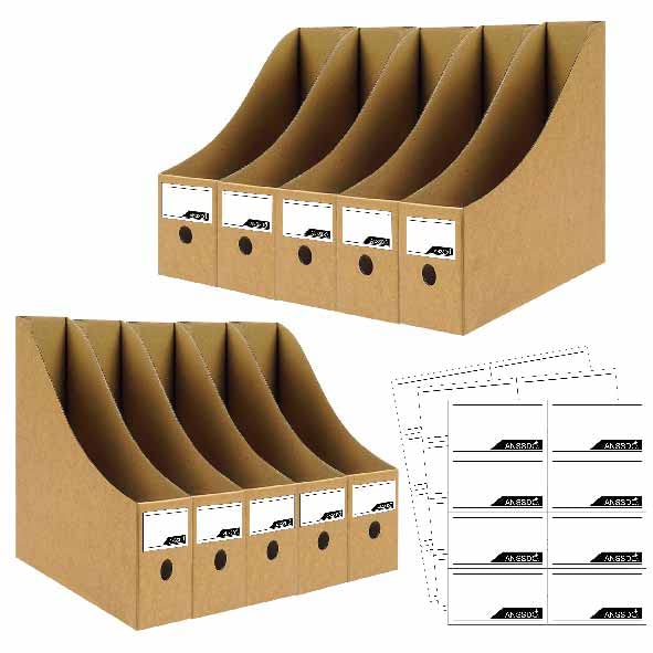 ANSSDO12 Pack Brown Kraft Cardboard Magazine Holder Bulk