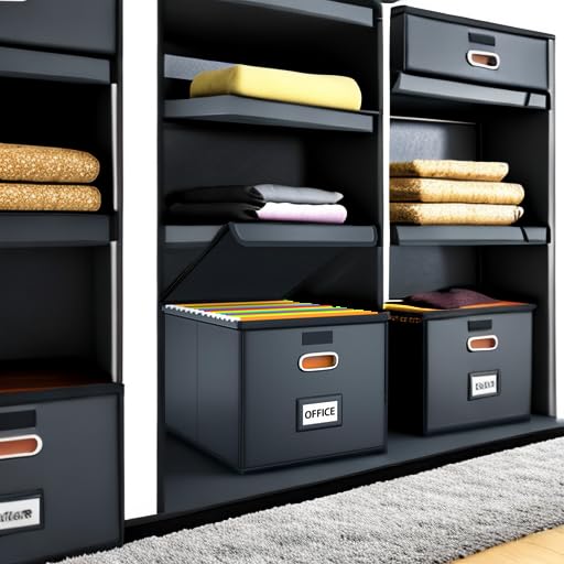 Huolewa File Organizer Box with Lids, Collapsible File Folder Organizer