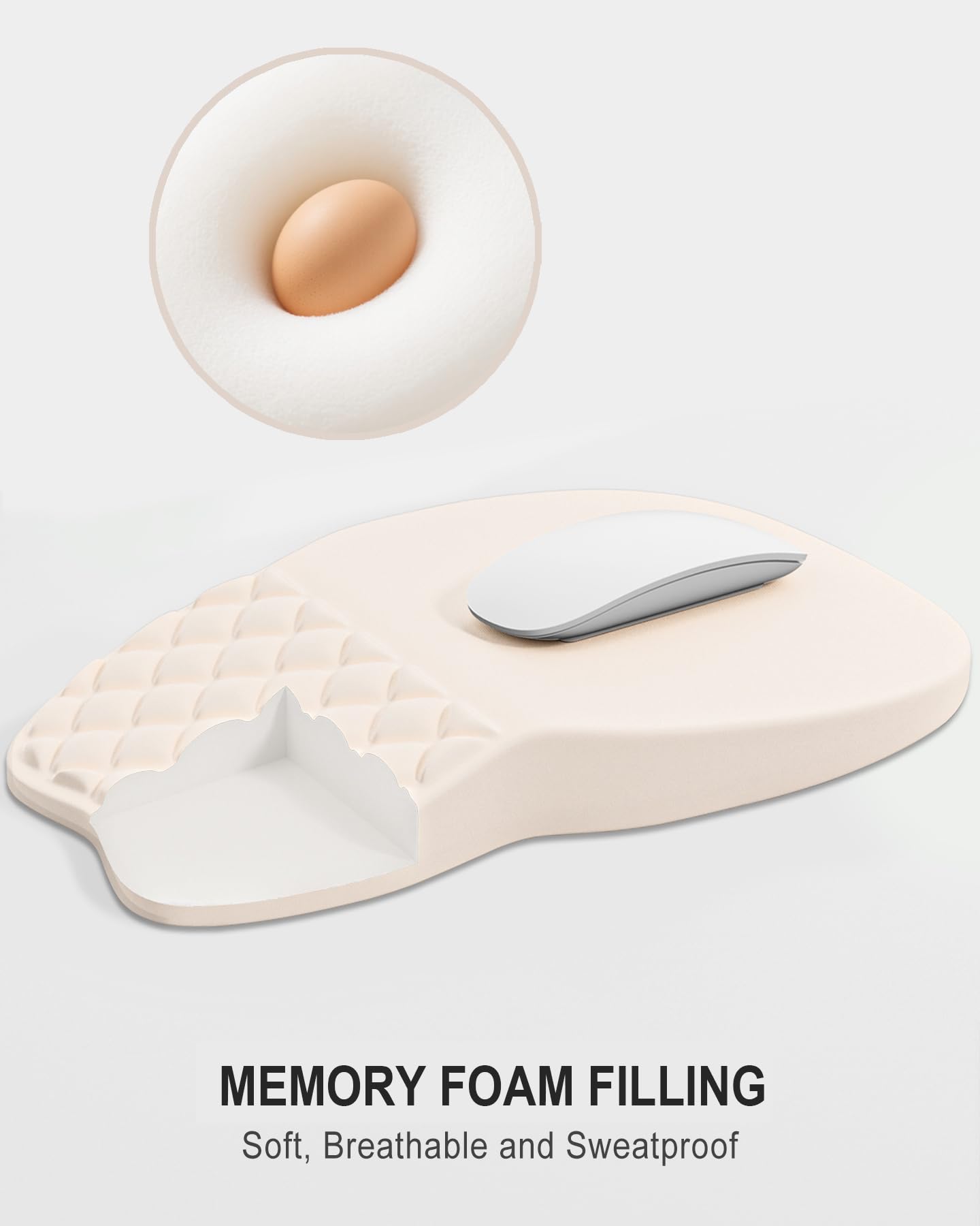 Auhoahsil Ergonomic Mouse Pad with Wrist Rest, Comfortable Slope Computer Mouse Mat with Wrist