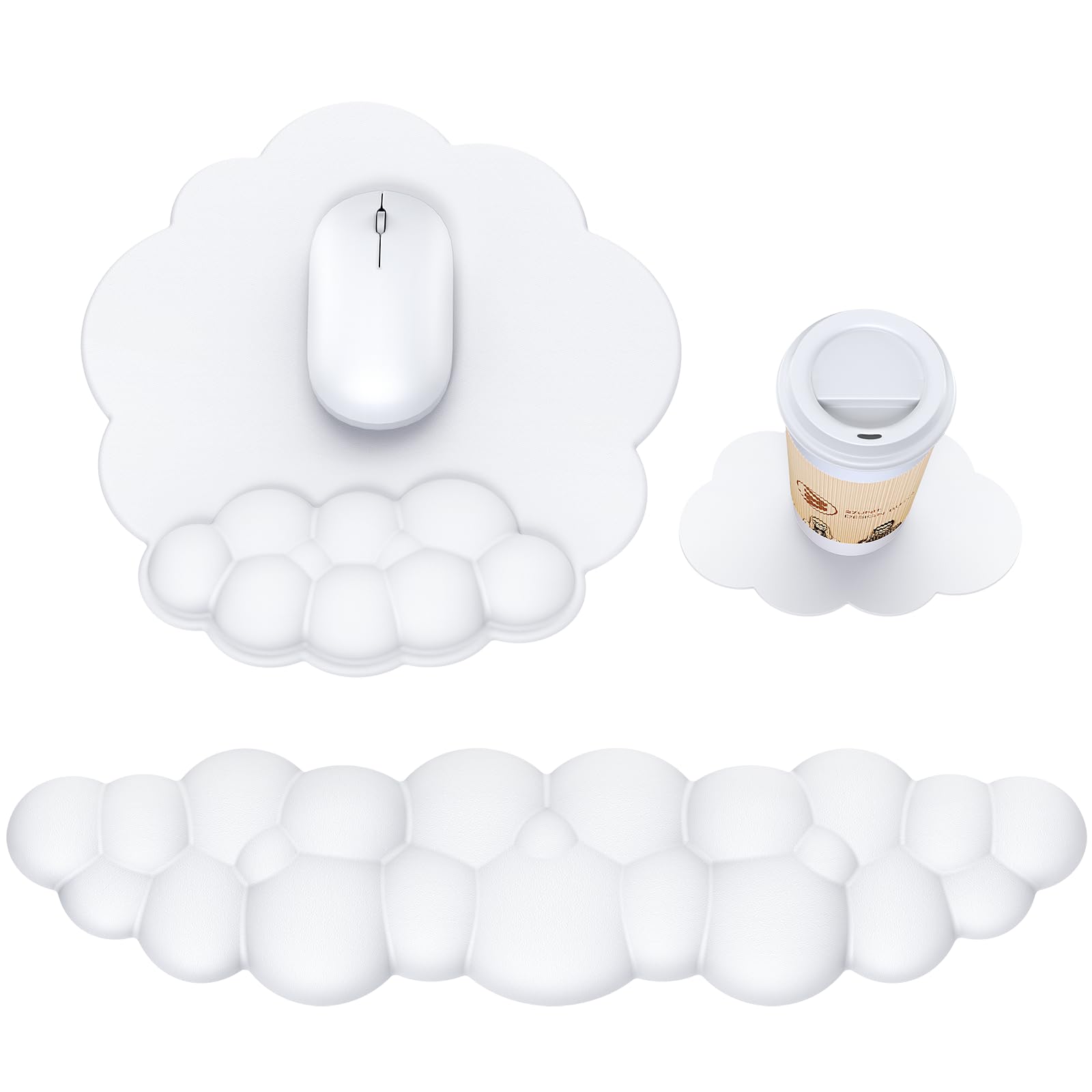 MOKURU Cloud Mouse Pad with Wrist Rest, Cloud Keyboard Wrist Rest, Mouse Pad Wrist Support