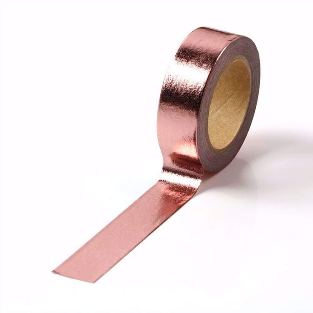 MEI YI TIAN 6 Rolls Rose Gold Foil Washi Tape Set 15mm x 10m Gilding Paper Adhesive Masking Tapes