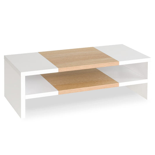 TEAMIX 20 inch Monitor Riser Stand - 2 Tiers, Wood Morden Desktop Bookshelf