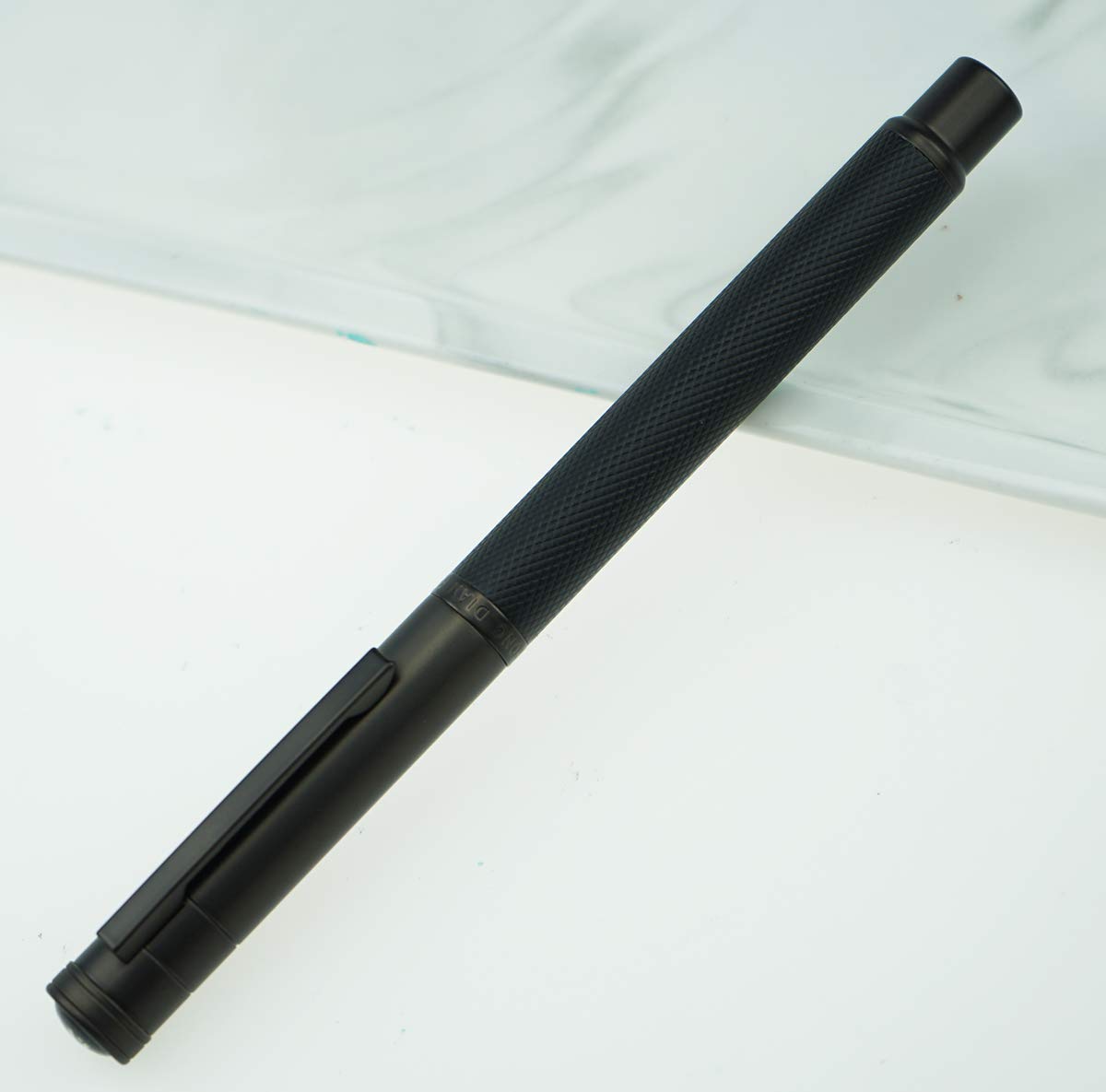 Hongdian Black Forest Fountain Pen Titanium Black Bent Nib Beautiful Tree Texture Calligraphy Gift