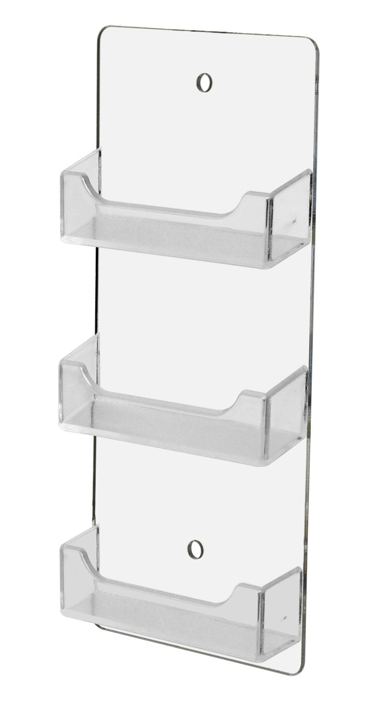 Marketing Holders 6 Pack Wall Business Card Holder with Hanging Hardware 3 Slot Rack for 3.5" x 2"
