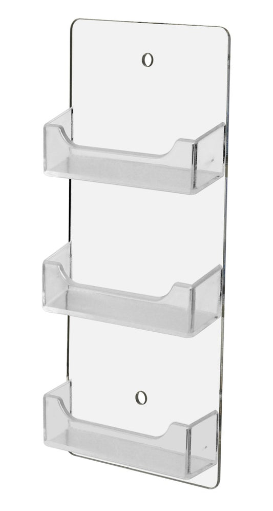 Marketing Holders 6 Pack Wall Business Card Holder with Hanging Hardware 3 Slot Rack for 3.5" x 2"
