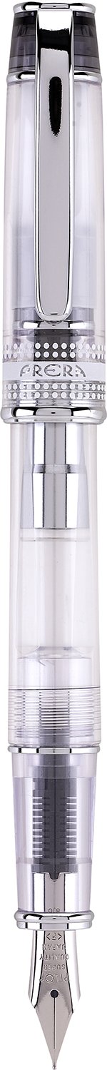 PILOT Prera Fountain Pen, Clear Barrel with Black/Silver Accents, Medium Nib (60820)