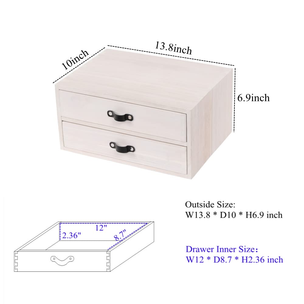 DDYURI Desk Organizer Drawers for Office Supplies Kitchen Storage - Wood Makeup Organizer