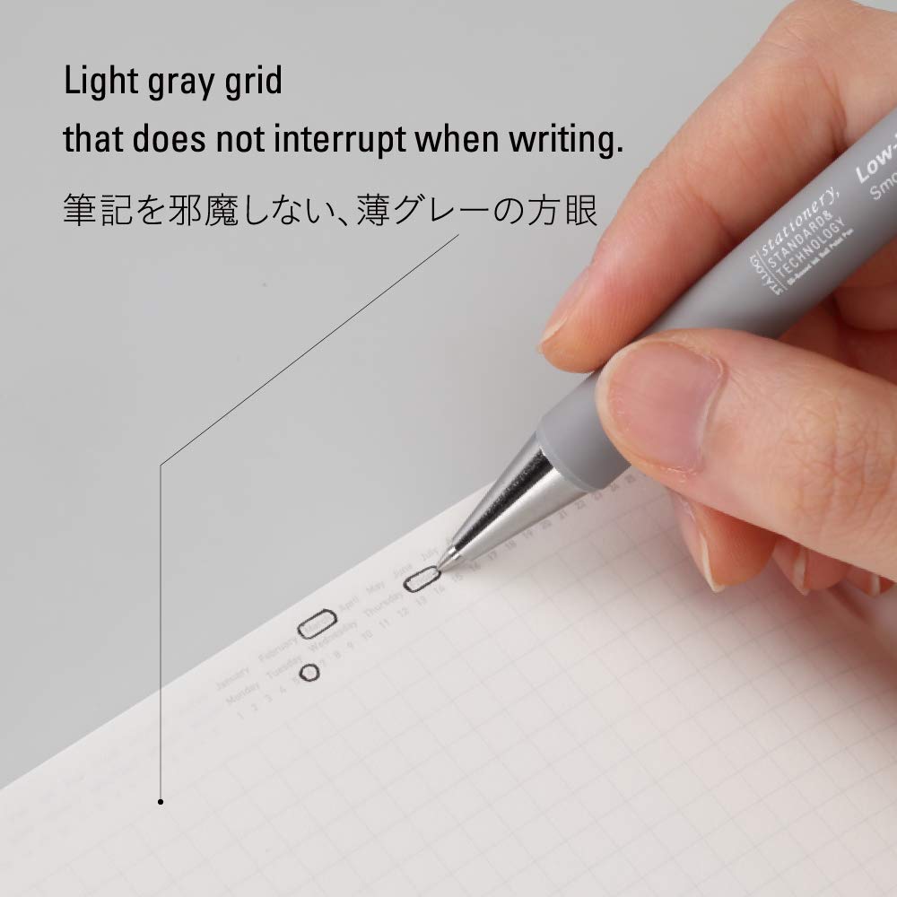 Nitoms S4102 STALOGY Notebook, B5, Squared, 365 Days Notebook, Black
