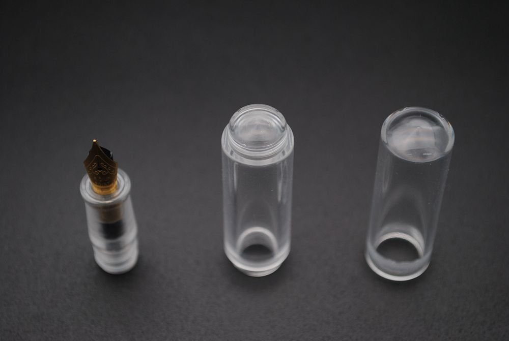 czxwyst Wancai Mini Transparent Pocket-Size Eyedropper Fountain Pen Fine Nib 0.5mm (Clear and