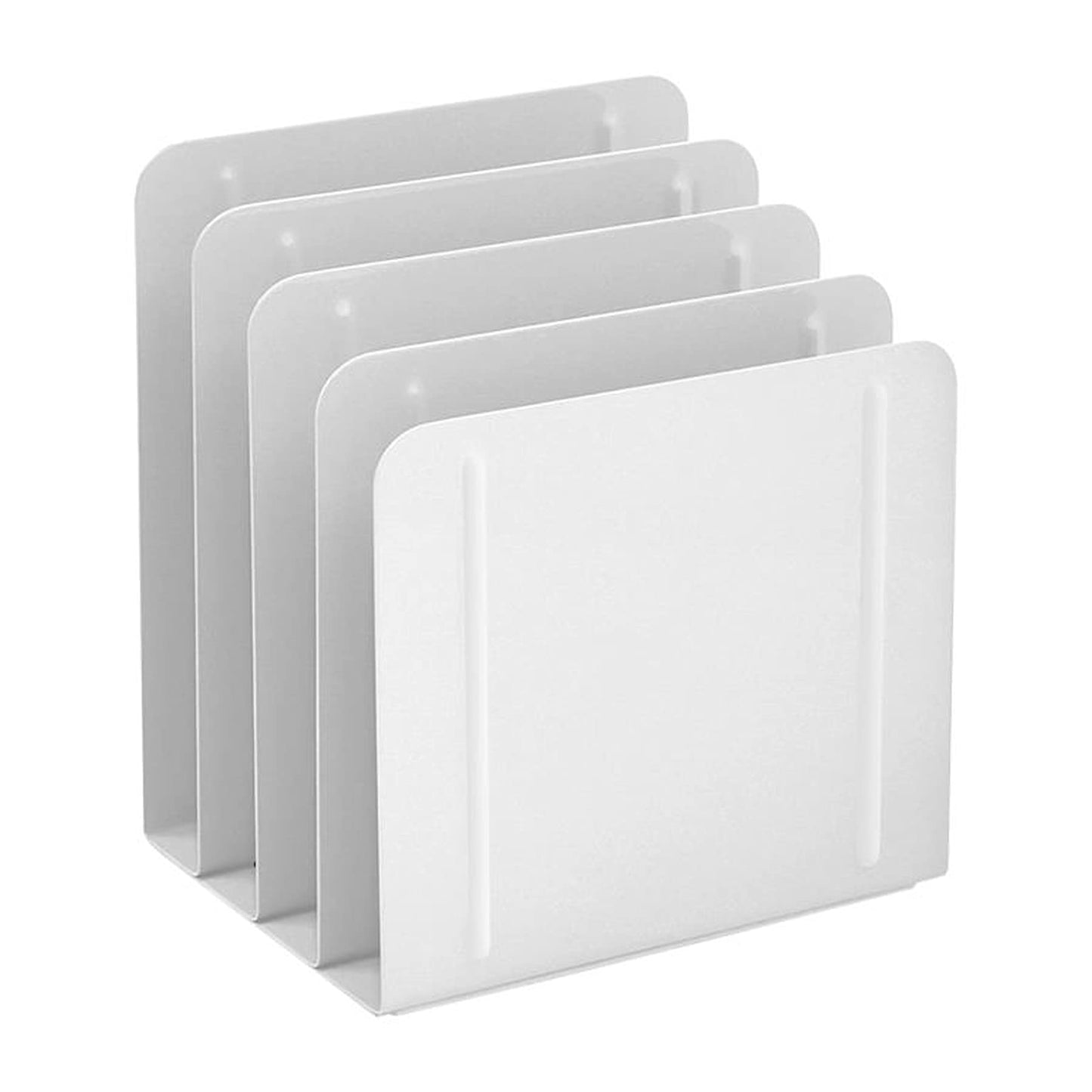 Acrimet 4-Section File Sorter Vertical, Metal Desktop Organizer, White