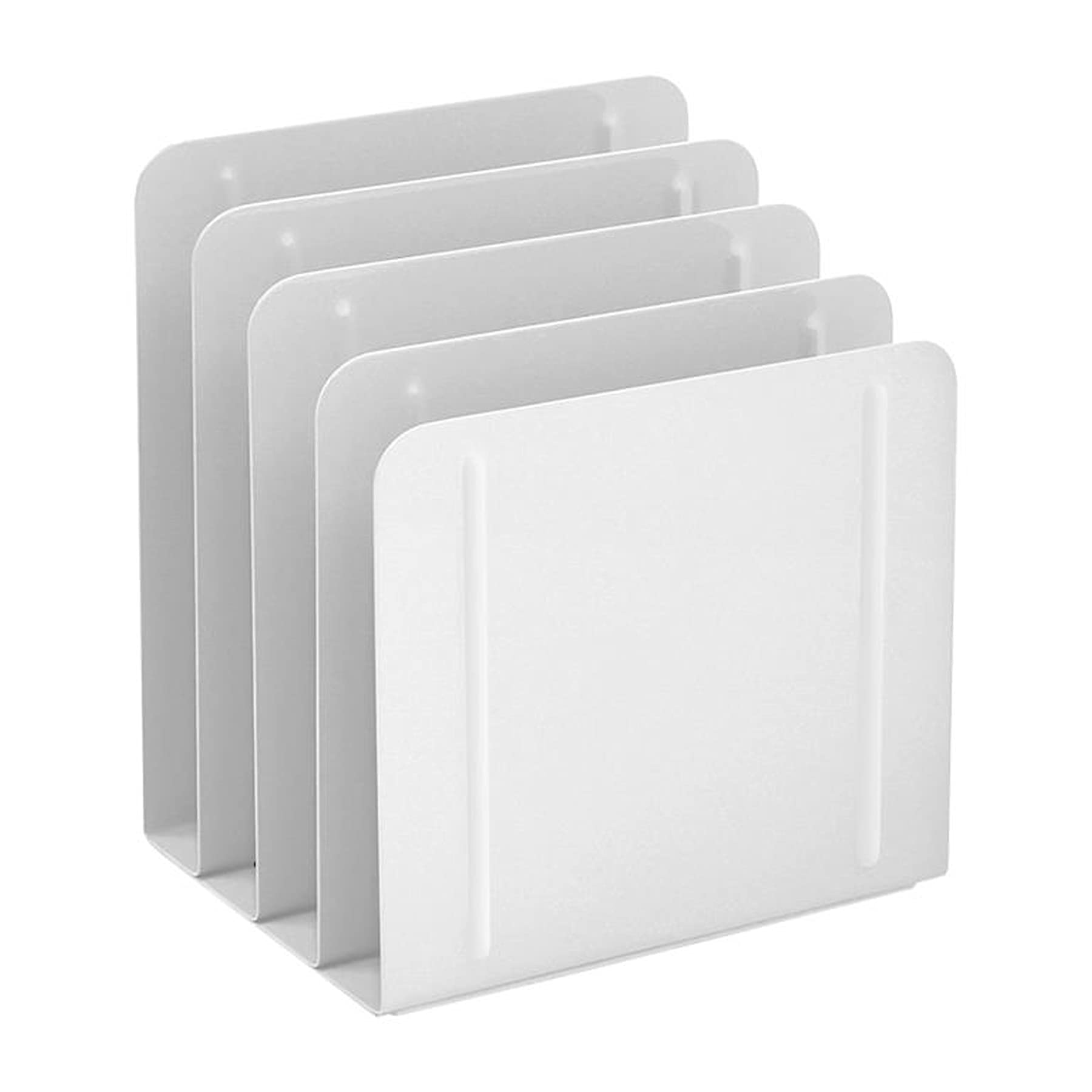 Acrimet 4-Section File Sorter Vertical, Metal Desktop Organizer, White