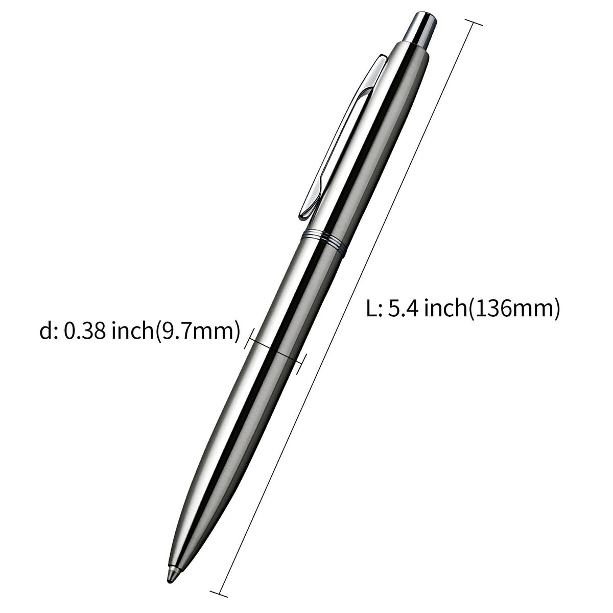 ChaoQ 6 Pcs Retractable Metal Ballpoint Pens, for Gift, Business, Office