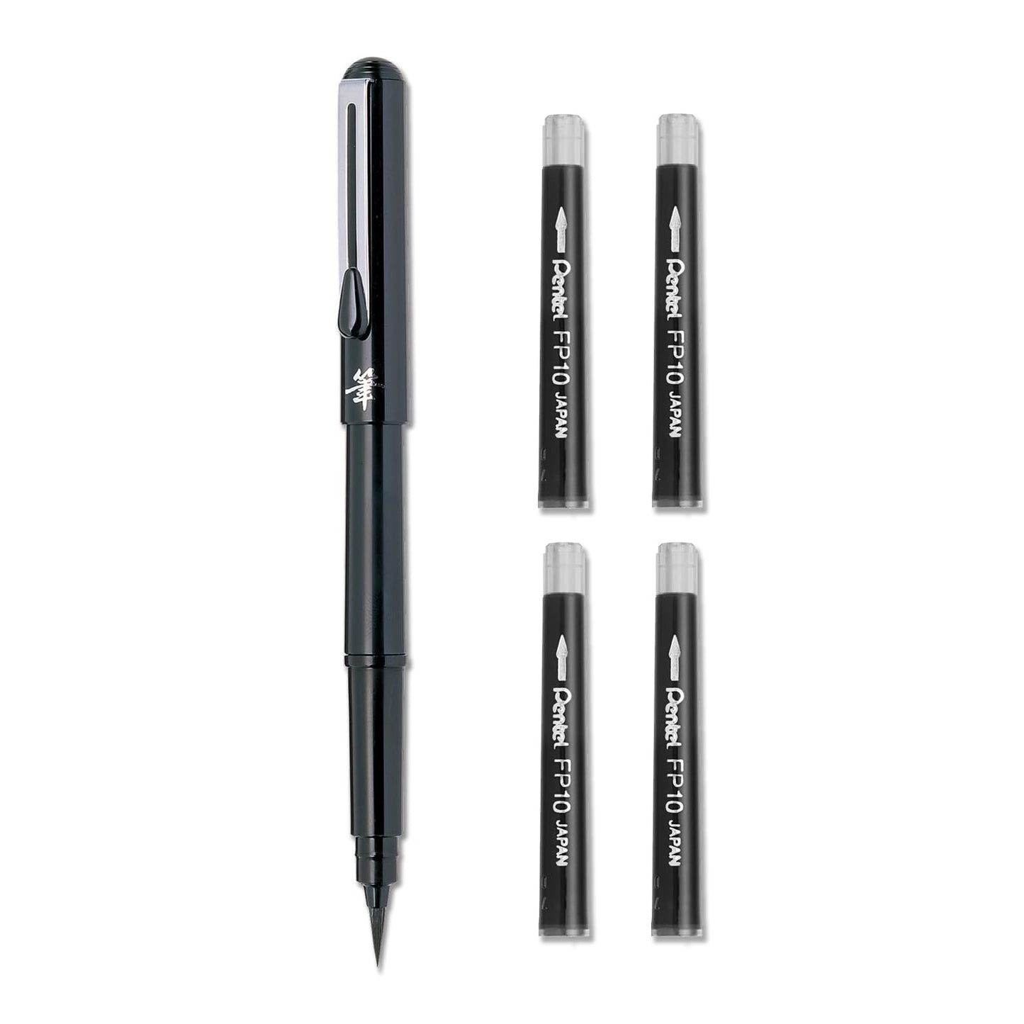 Pentel Fountain Brush Pen - Black Ink, Single piece, GFKP3-AO