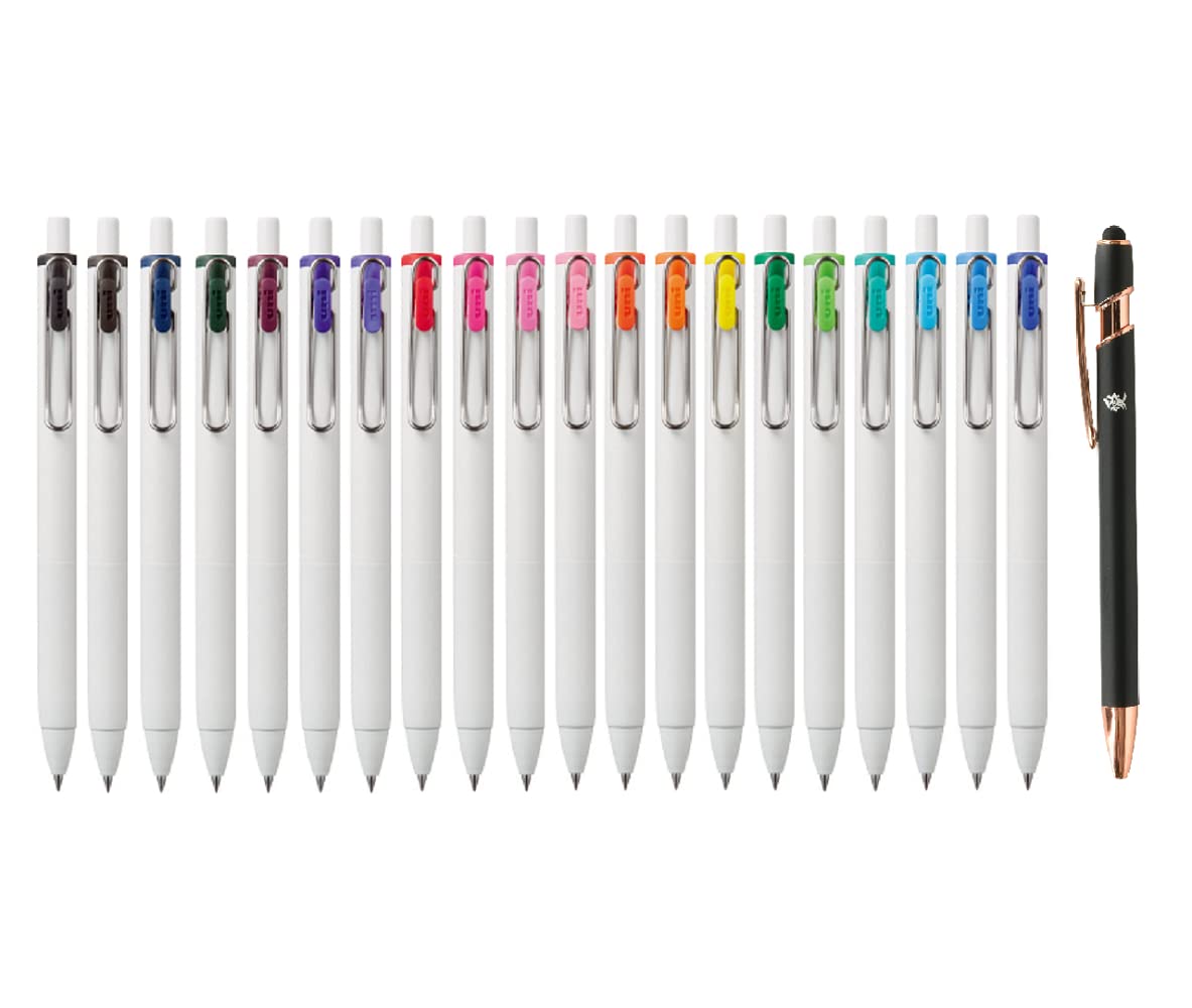 Uniball One Gel Ink 0.38mm Ballpoint Pen 20 Colors set UMNS38-20C Japan import With Original Stylus