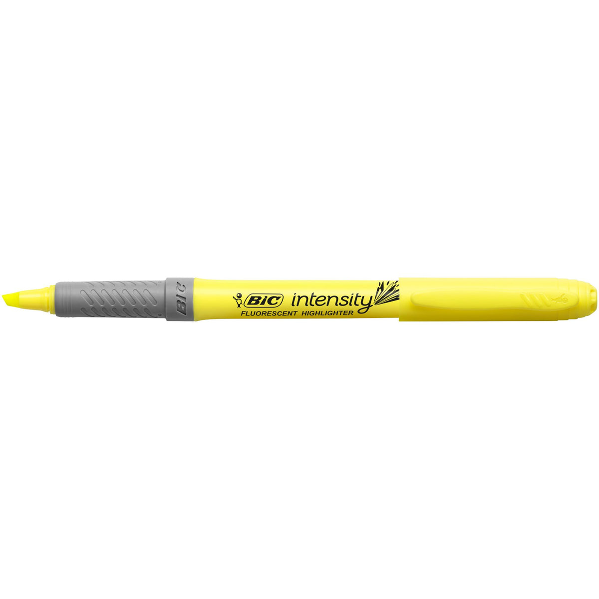 BIC Brite Liner Grip Highlighter, Chisel Tip, Yellow, 12-Count