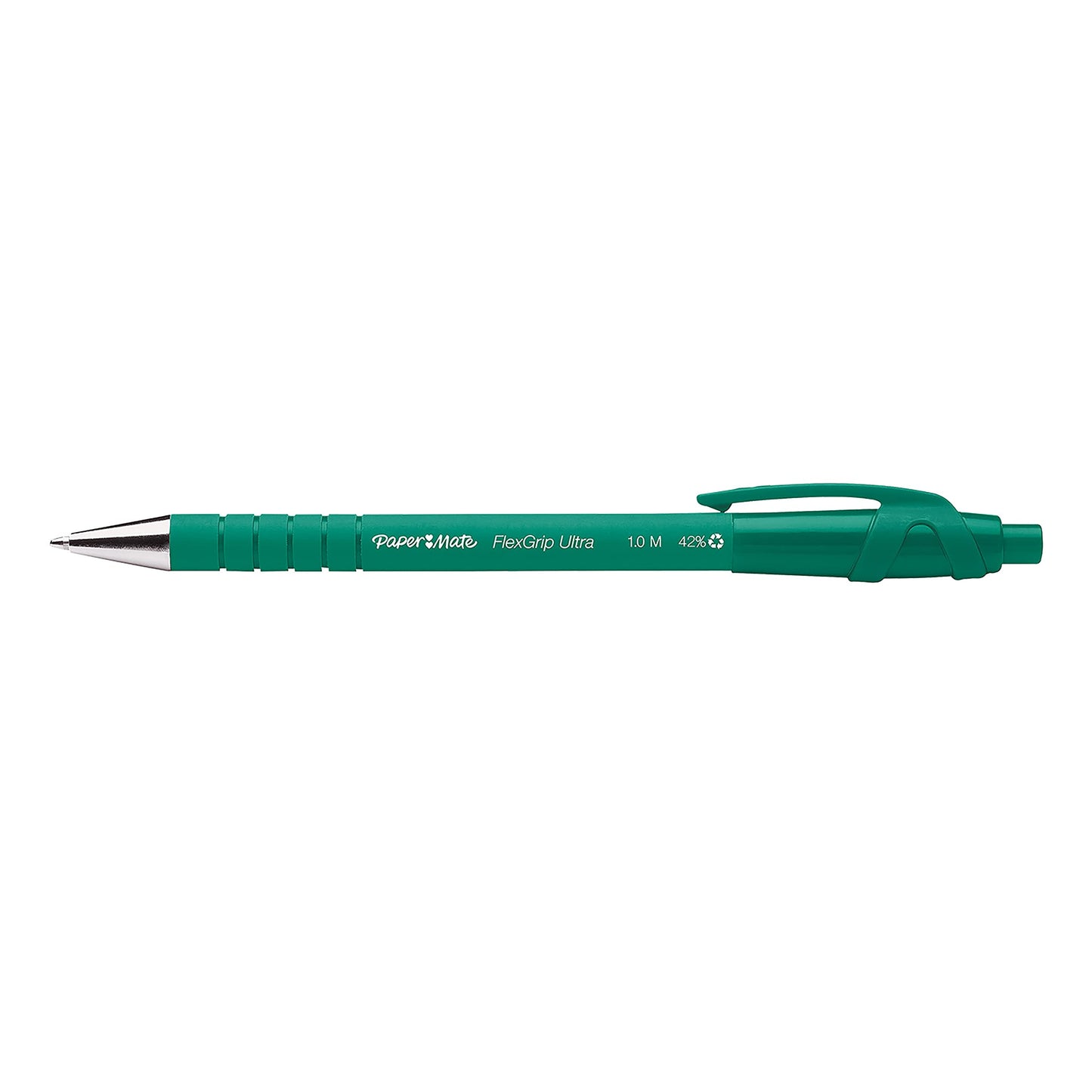 Paper Mate Flexgrip Ultra Retractable Ballpoint Pens | Medium Point (1.0mm) | Green | 12 Count