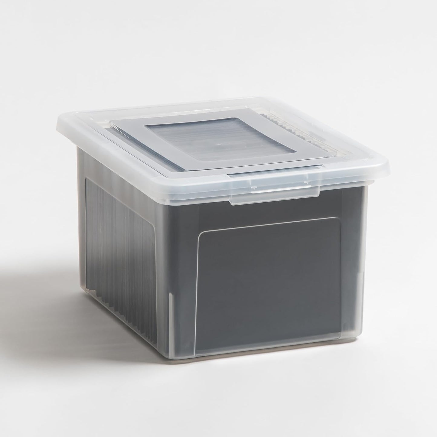 IRIS USA 35 Qt. Letter/Legal File Box with Latching Lid, Clear