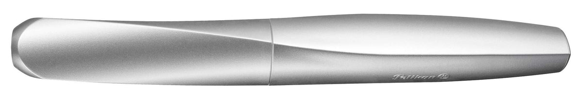 Pelikan 947366 Fountain Pen Twist, Universal for Right and Left Handers, Feathers Medium, Silver