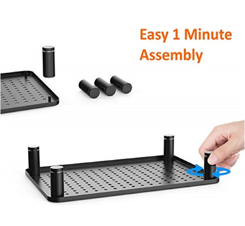 Husky Mounts 2-Pack Monitor Riser Laptop Stand, Adjustable Legs, Stackable, 14.5 x 9.25 x 3.125