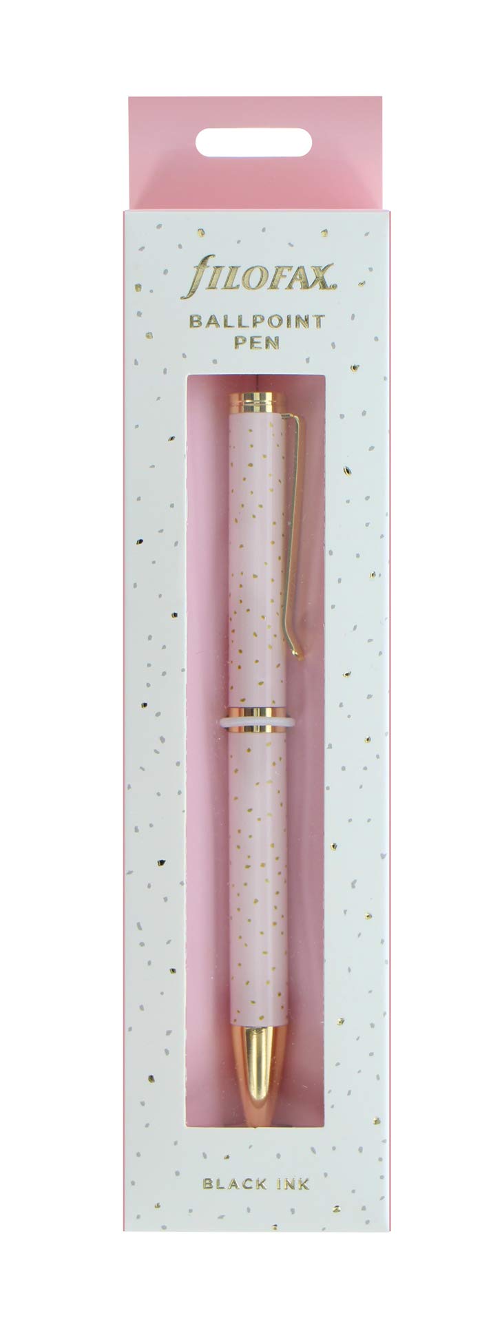 Filofax Confetti Ballpoint Pen - Rose Quartz, 132707, Black
