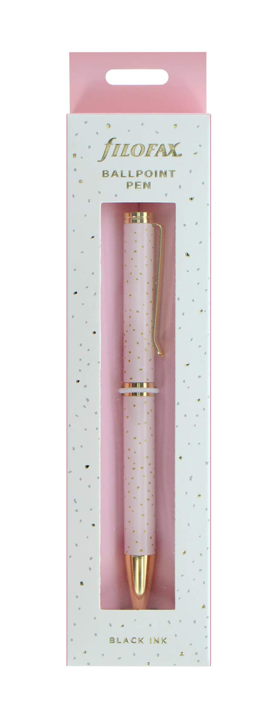 Filofax Confetti Ballpoint Pen - Rose Quartz, 132707, Black