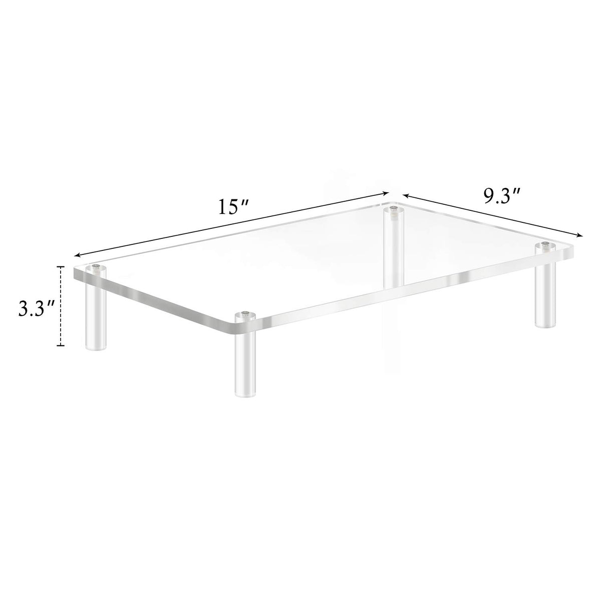 Yestbuy Acrylic Monitor Stand Riser, Clear Computer Monitor Riser, Desktop Organizer Stand for