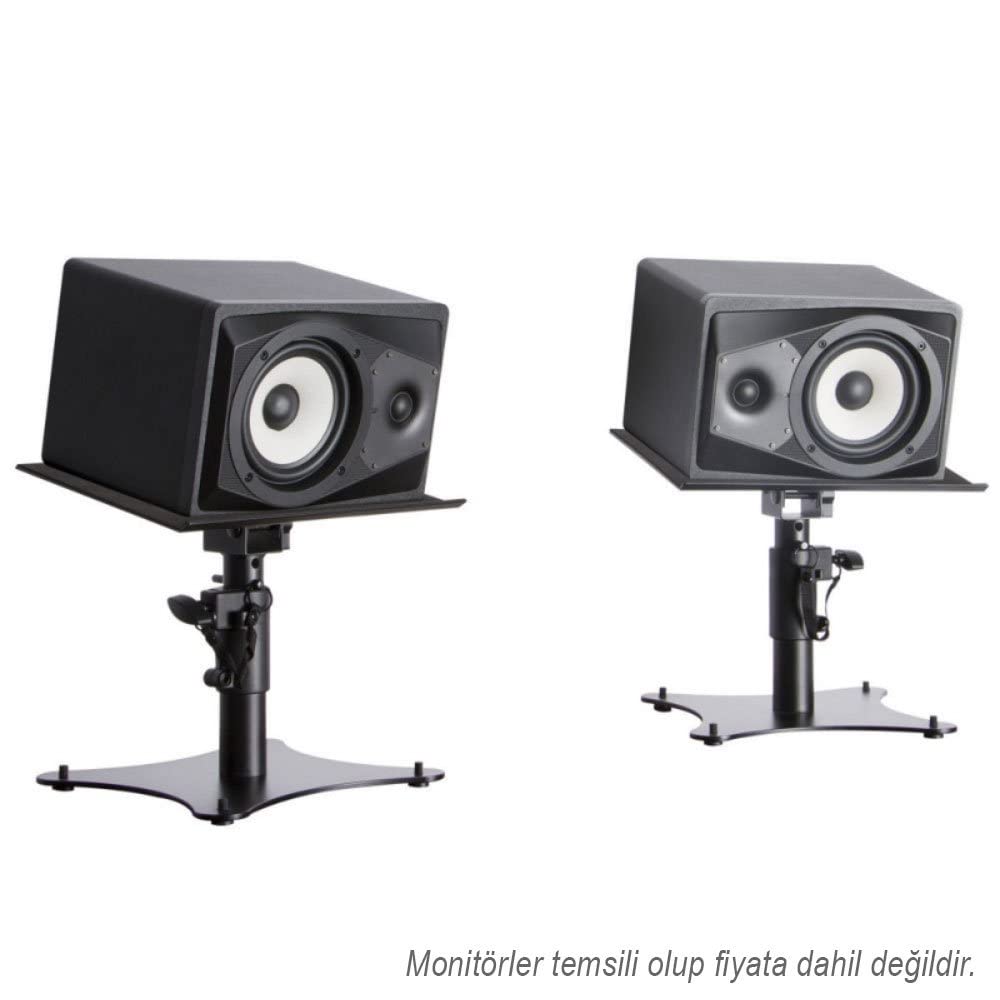 On-Stage SMS4500-P Clamp-On Studio Monitor Speaker Stands: Height-Adjustable (9"-12.5"), Locking