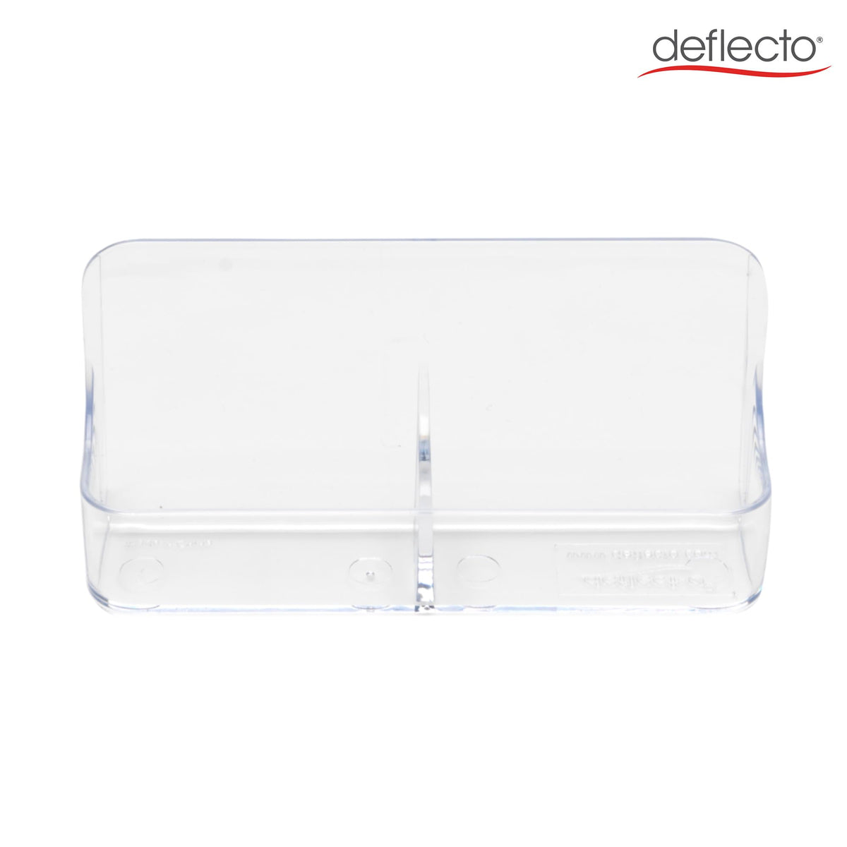 Deflecto | Clear Acrylic 2 Pocket Desktop Business Card Holder | Landscape Business Card Display