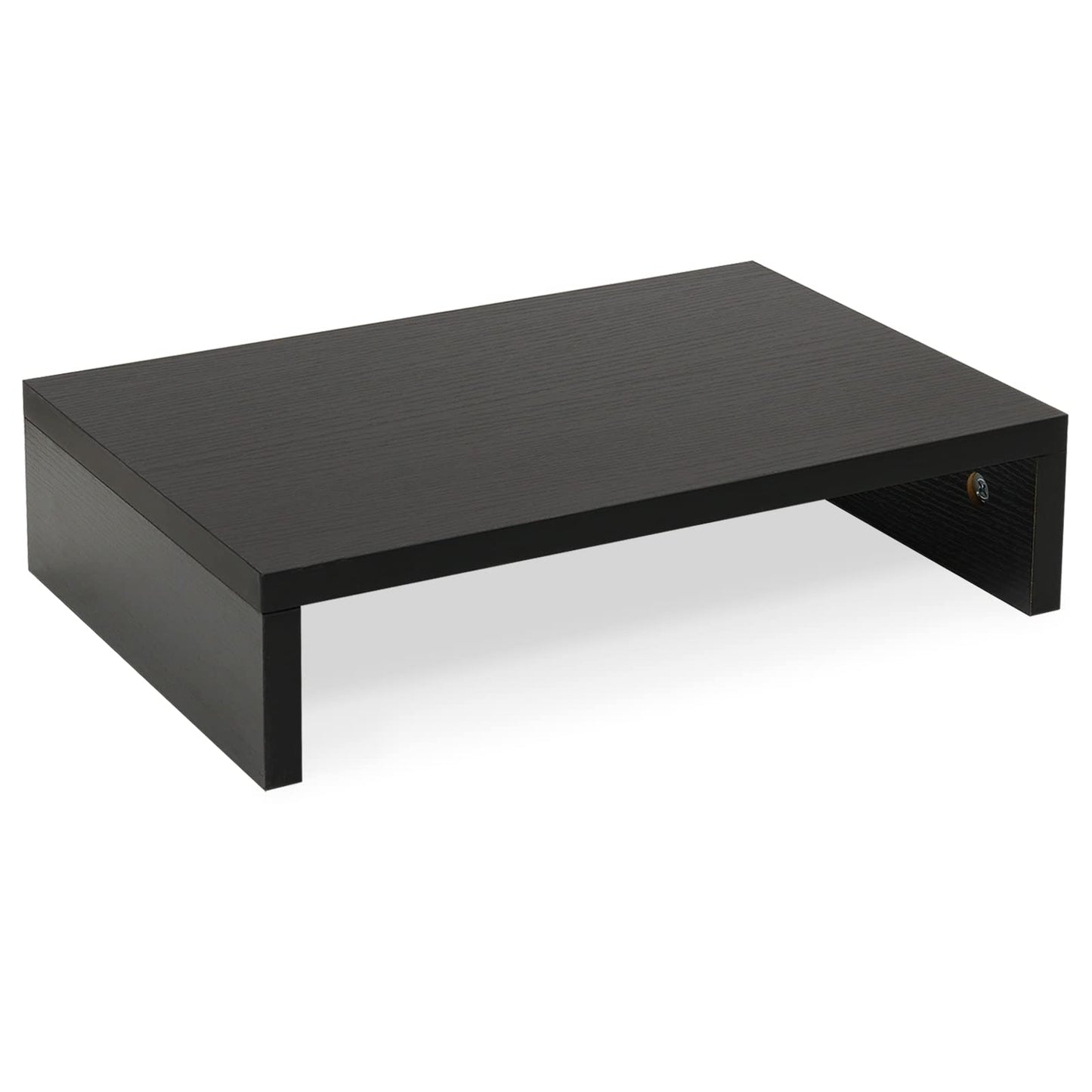 TEAMIX Black Monitor Stand Riser, Wood Desk Organizer for Laptop & Computer