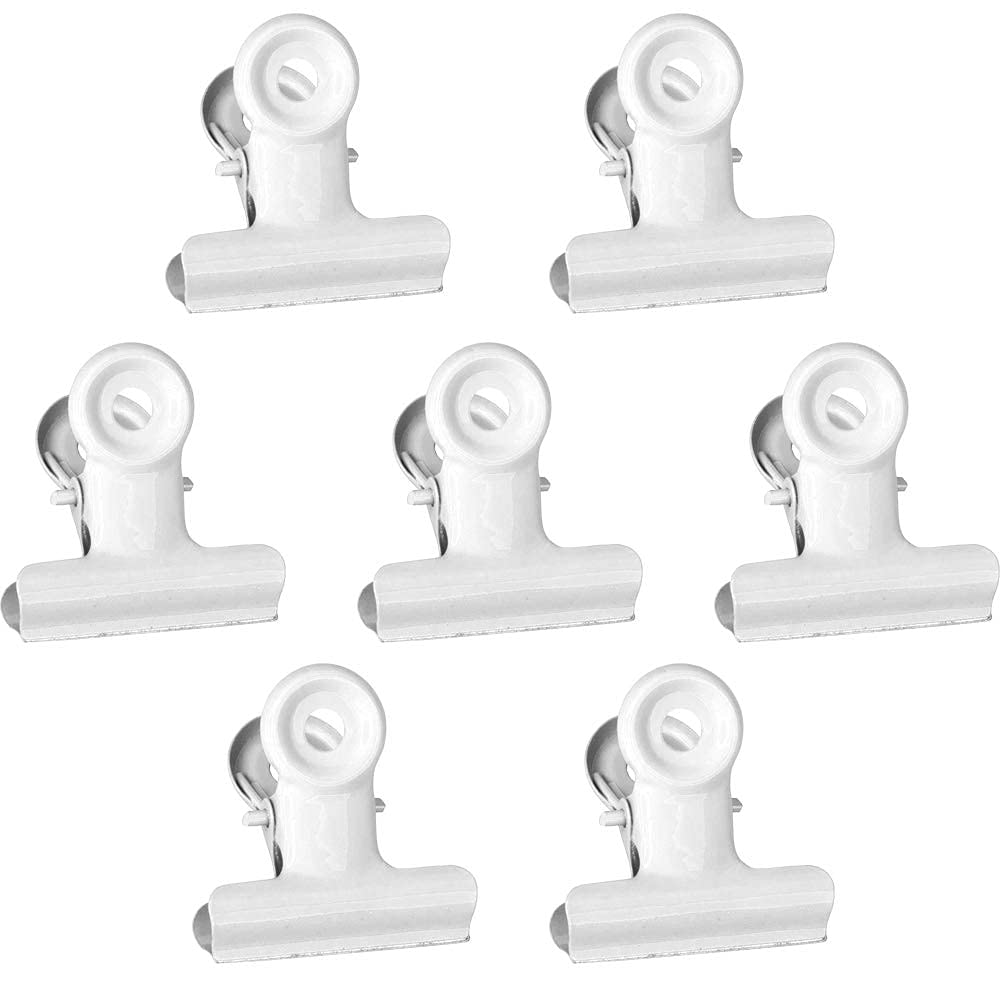 JAM PAPER Metal Bulldog Clips - Medium - 31mm - White - 15/Pack