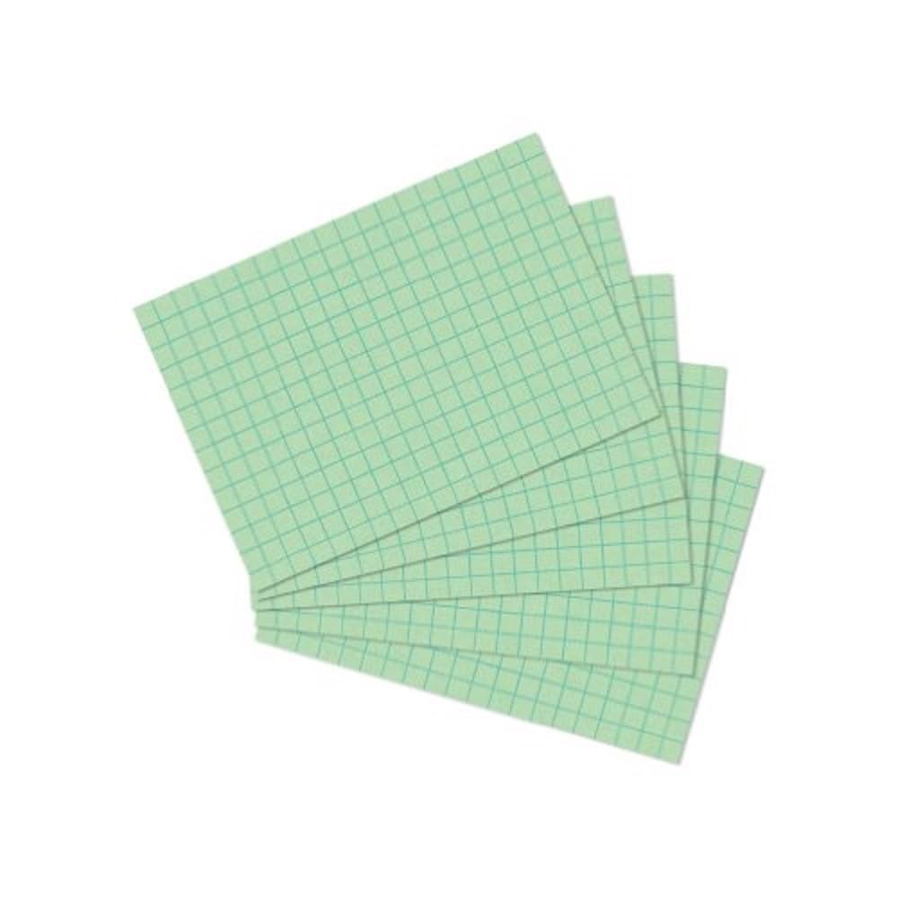 herlitz A7 Index Cards 10.6 x 7.5 cm Squared Green (Pack of 100)