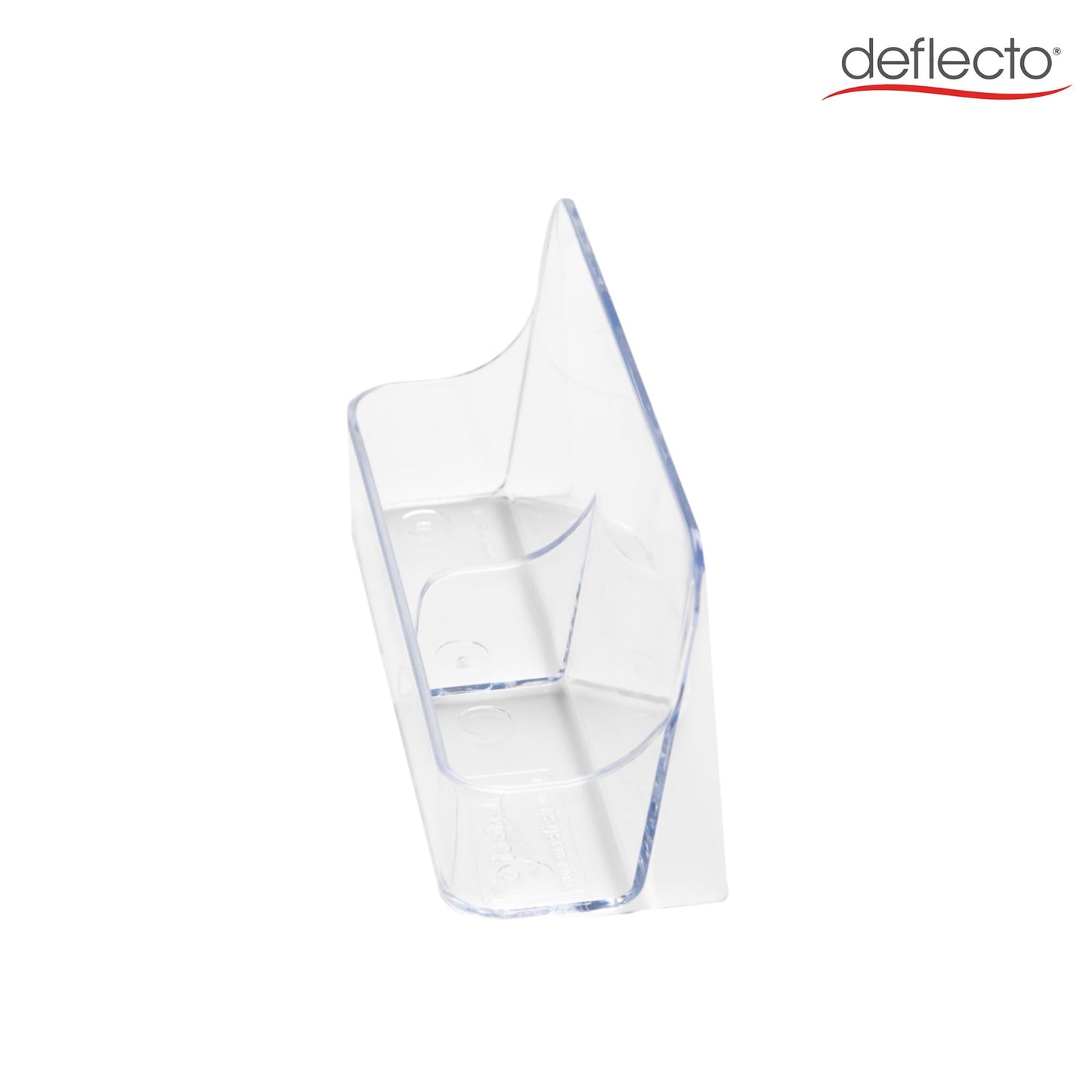 Deflecto | Clear Acrylic 2 Pocket Desktop Business Card Holder | Landscape Business Card Display