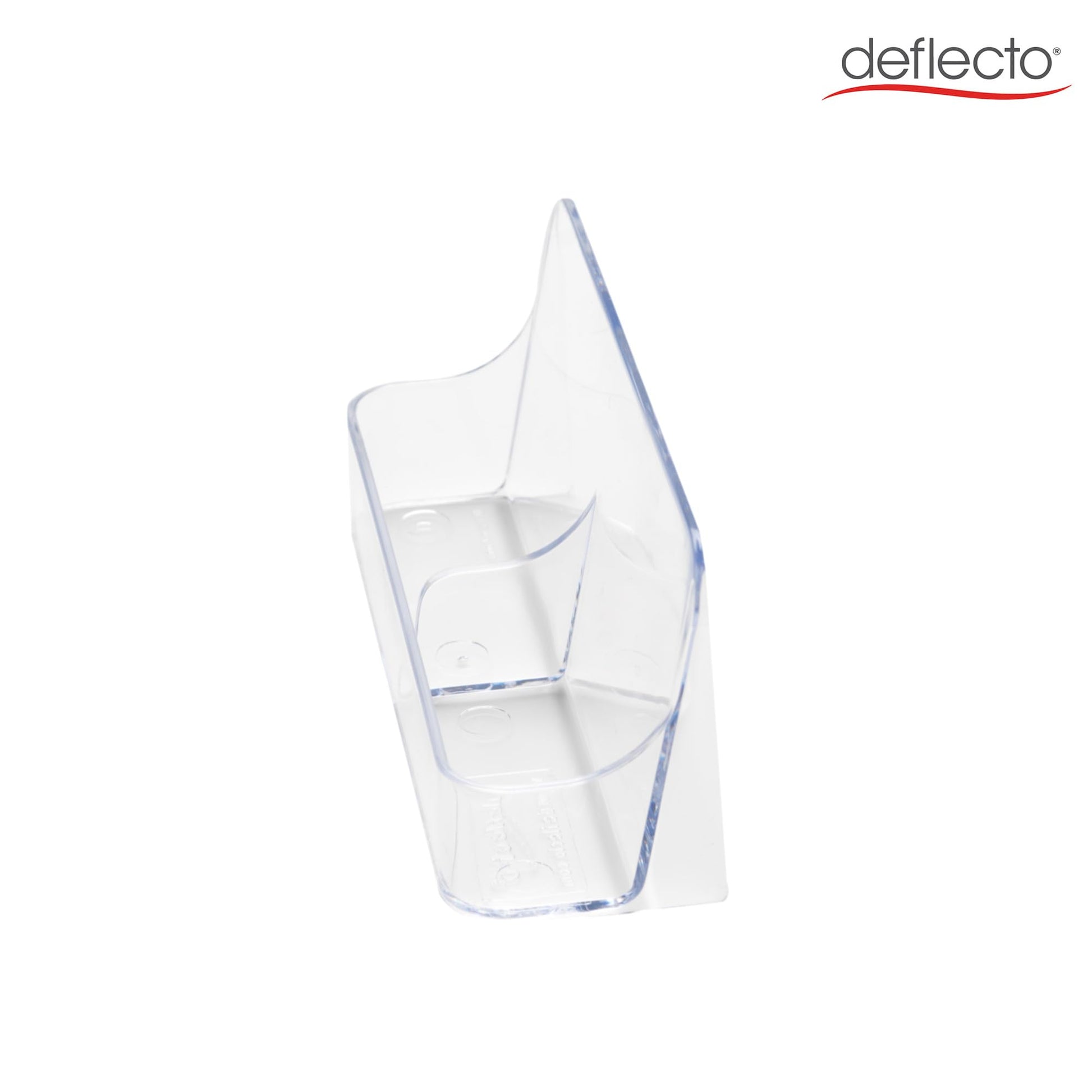 Deflecto | Clear Acrylic 2 Pocket Desktop Business Card Holder | Landscape Business Card Display