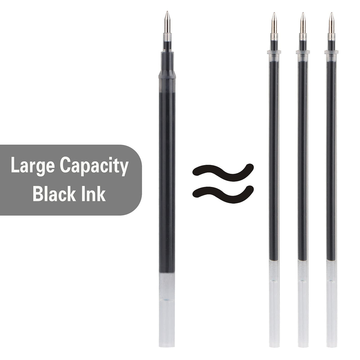 KAKA RABBIT Gel Ink Rollerball Stylus Pen - 18 Pack,0.5mm Fine Point,Large Capacity Black