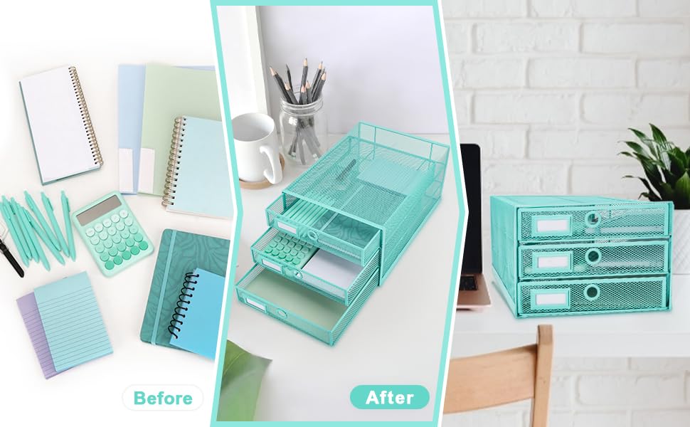 Exerz Paper Sorter 3 Drawer Wire Mesh A4 / Desk Multifunctional Desk Organiser/Multi-Layer Letter
