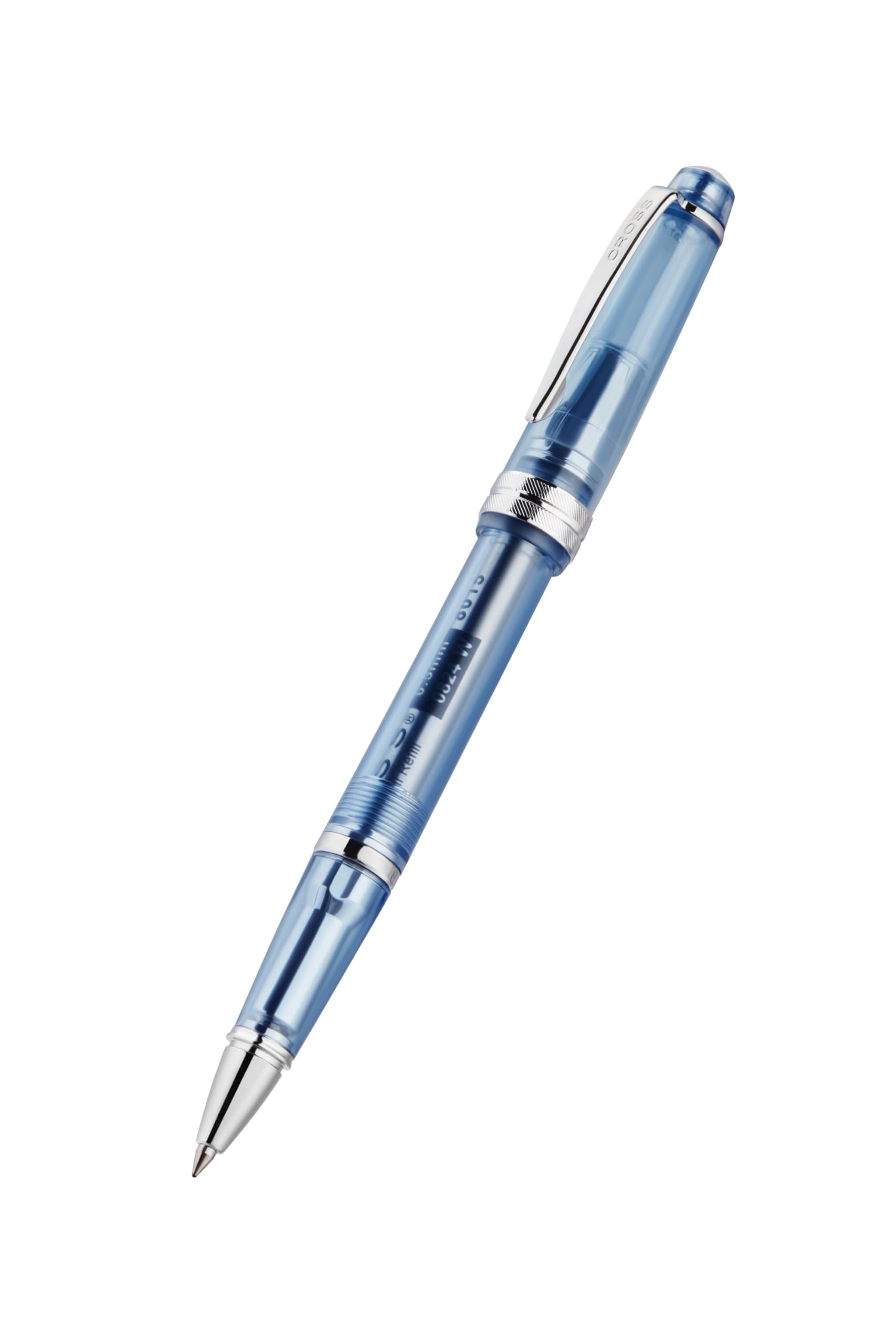 Cross Bailey Light Rollerball Pen, Translucent Navy-Blue Resin, Black Ink