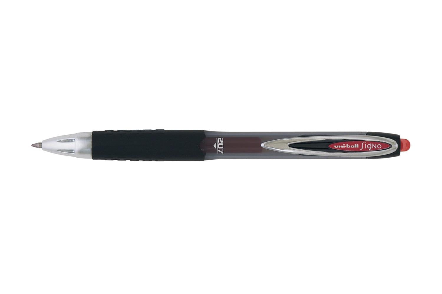 uni-ball 704527 SigNo 207 Gel Rollerball Pen Retractable Fine 0.7mm Tip 0.5mm Line Red Ref 9004602