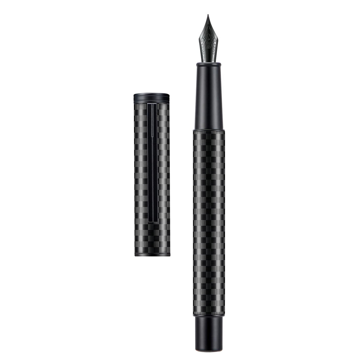 Hongdian Black Carbon Fiber Fountain Pen Extra Fine Nib Elegant Design Smooth Writer with