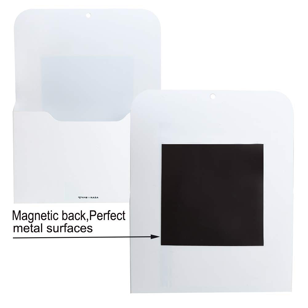 Marbrasse 2 Pack Magnetic File Holder - Paper Holder, Pocket Organizer,Hanging Wall File Organizer
