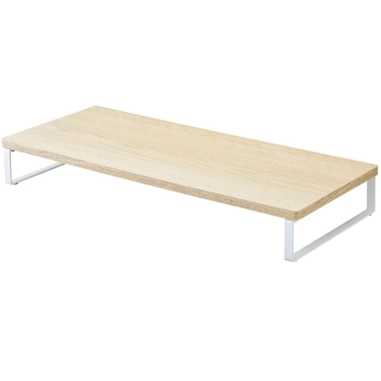 Lihit Lab A8001-35 Computer Stand, Monitor Stand, Wood Grain MDF, Standard, Natural, Width 23.2 x