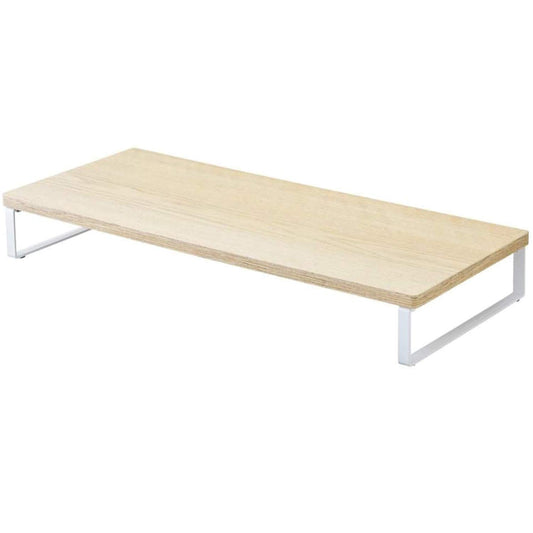 Lihit Lab A8001-35 Computer Stand, Monitor Stand, Wood Grain MDF, Standard, Natural, Width 23.2 x